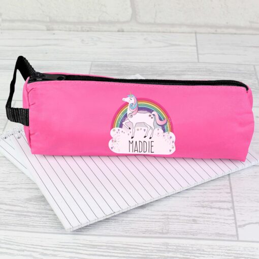 (product) Personalised Unicorn Pink Pencil Case