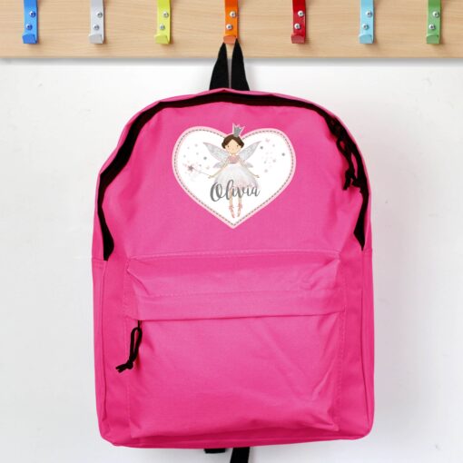 (product) Personalised Fairy Princess Pink Backpack