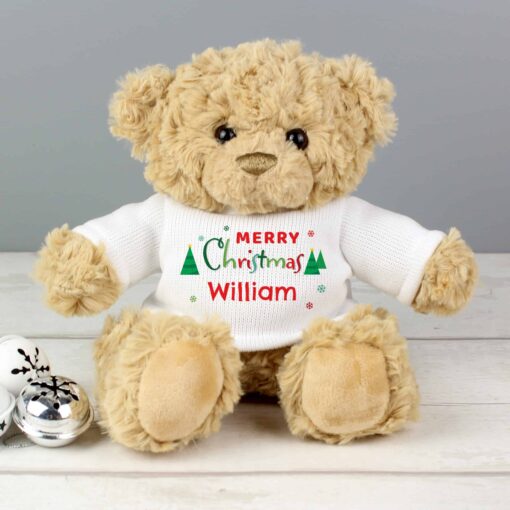 (product) Personalised Merry Christmas Teddy Bear