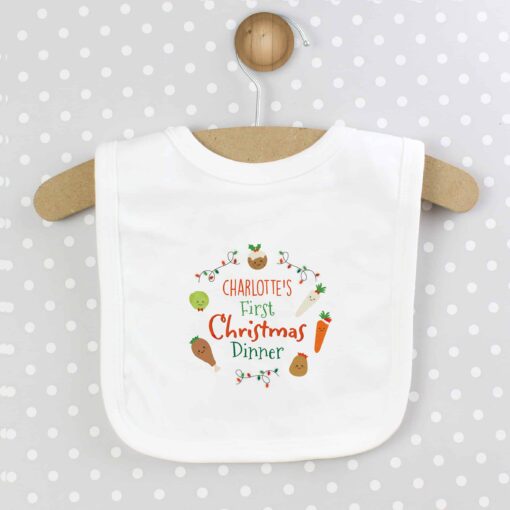(product) Personalised 'First Christmas Dinner' Bib