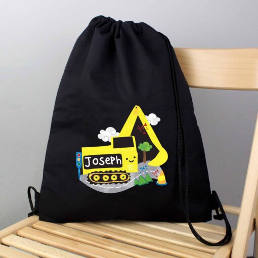 (product) Personalised Digger Black Swim & Kit Bag