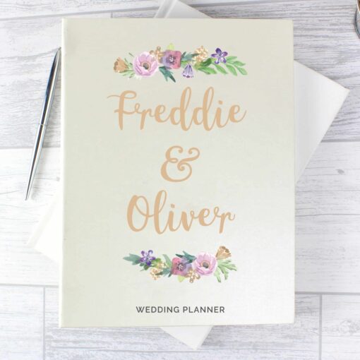(product) Personalised Floral Watercolour Wedding Planner