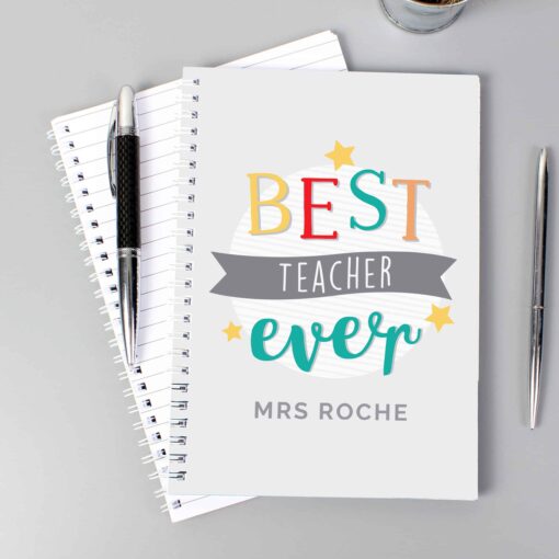 (product) Personalised 'Best Teacher Ever' A5 Notebook