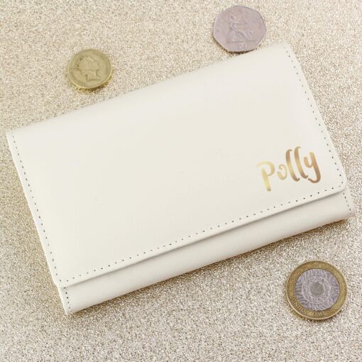 (product) Personalised Gold Name Cream Purse