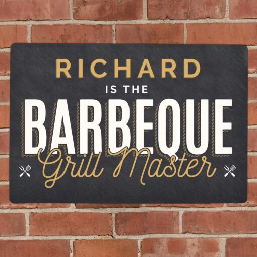(product) Personalised BBQ Grill Master Metal Sign