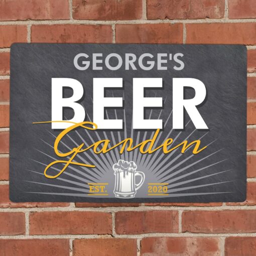 (product) Personalised Beer Garden Metal Sign