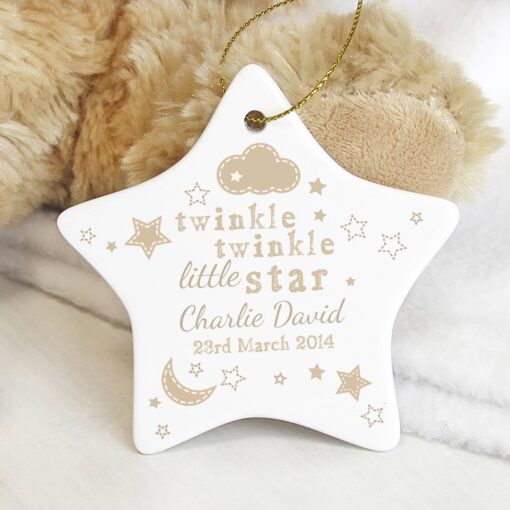 (product) Personalised Twinkle Twinkle Ceramic Star Decoration