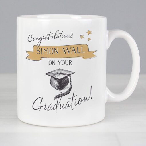 (product) Personalised Gold Star Graduation Mug