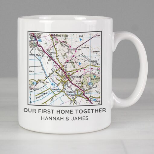 (product) Personalised Present Day Map Compass Mug