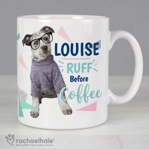 (product) Personalised Rachael Hale 'Ruff Before Coffee' Dog Mug