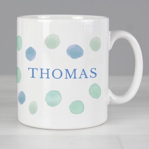 (product) Personalised Blue Spot Mug