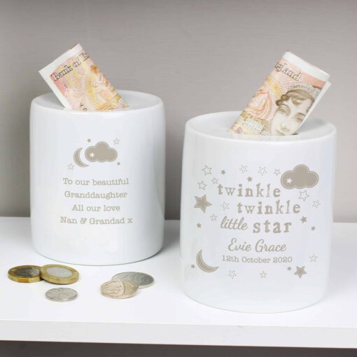 (product) Personalised Twinkle Twinkle Ceramic Money Box