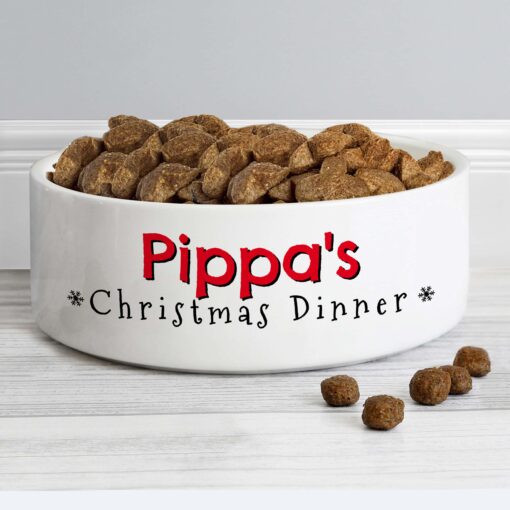 (product) Personalised Christmas Dinner 14cm Medium Pet Bowl