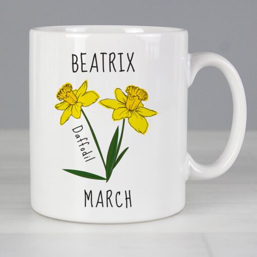 (product) Personalised March Birth Flower - Daffodil Mug