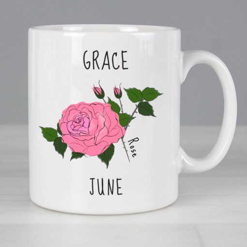 (product) Personalised June Birth Flower - Rose Mug