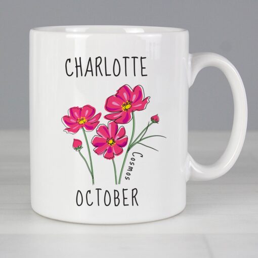 (product) Personalised October Birth Flower - Cosmos Mug