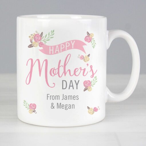 (product) Personalised Floral Bouquet Mothers Day Mug