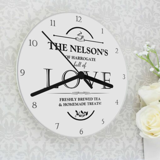 (product) Personalised Full of Love Glass Clock