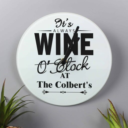 (product) Personalised Wine O'Clock Clock