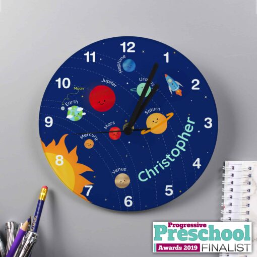 (product) Personalised Solar System Glass Clock