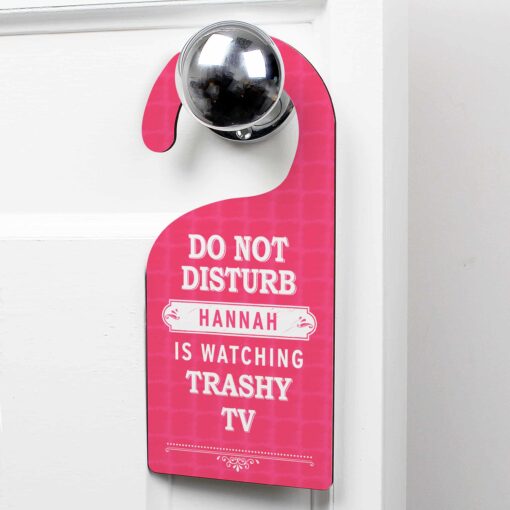 (product) Personalised Pink 'Do Not Disturb' Door Hanger