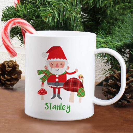 (product) Personalised Christmas Toadstool Santa Plastic Mug