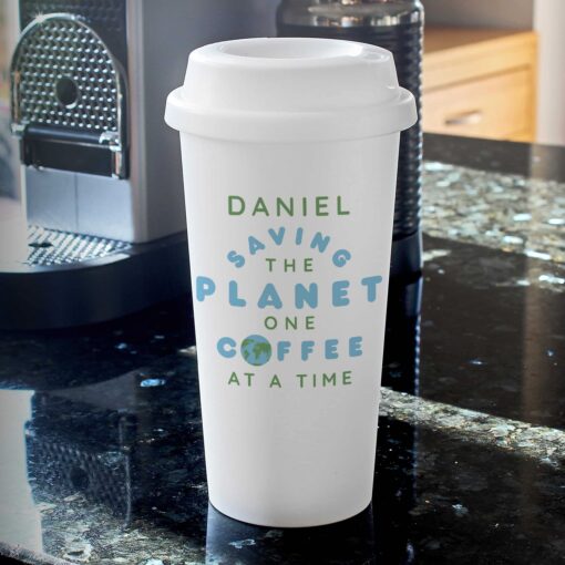 (product) Personalised 'Saving the Planet' Insulated Eco Travel Cup