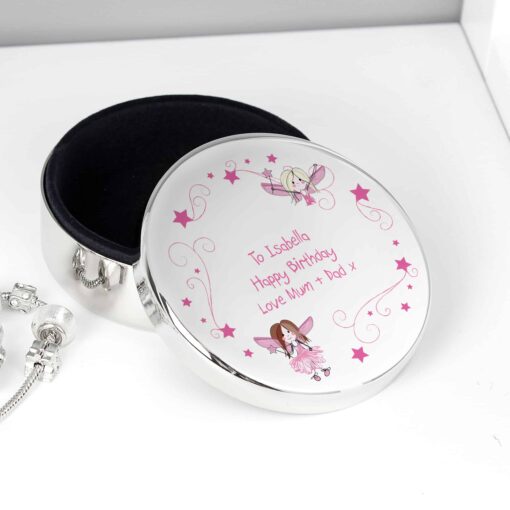 (product) Personalised Fairy Round Trinket Box