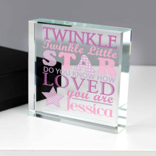 (product) Personalised Twinkle Girls Large Crystal Token