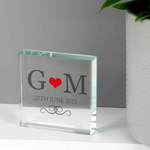 (product) Personalised Red Monogram Large Crystal Token