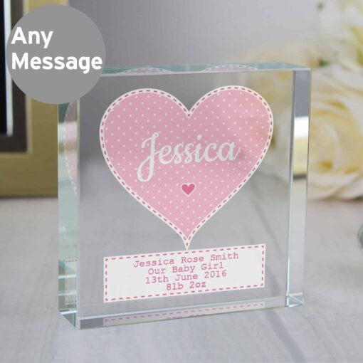 (product) Personalised Stitch & Dot Baby Girl Large Crystal Token