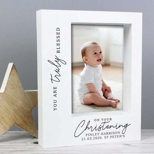 (product) Personalised 'Truly Blessed' Christening 5x7 Box Photo Frame