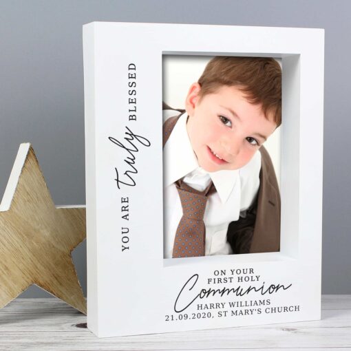 (product) Personalised 'Truly Blessed' First Holy Communion 5x7 Box Photo Frame