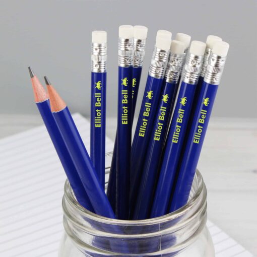 (product) Personalised Alien Motif Blue Pencils