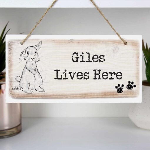 (product) Personalised Rabbit Wooden Sign