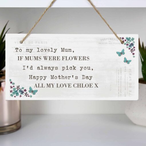 (product) Personalised Forget me not Wooden Sign