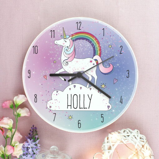(product) Personalised Unicorn Wooden Clock