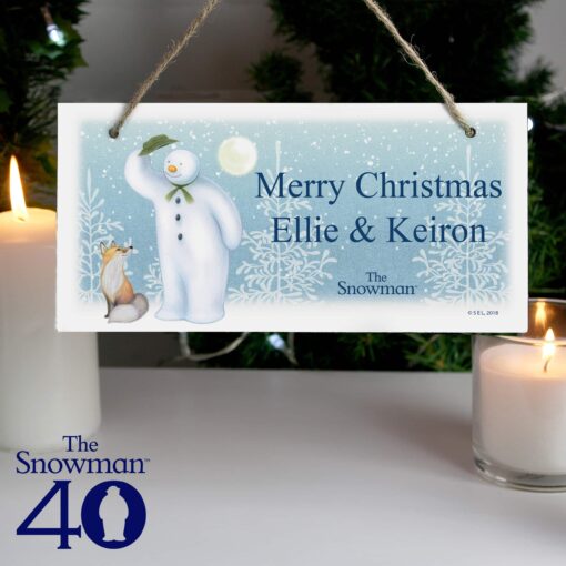 (product) Personalised The Snowman Snow Wonder Wooden Sign