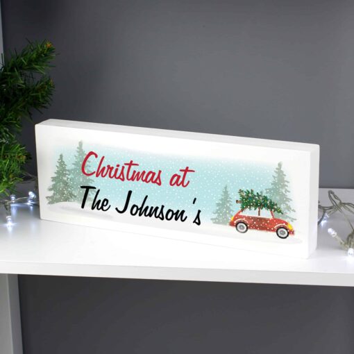 (product) Personalised 'Driving Home For Christmas' Wooden Block Sign