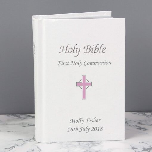 (product) Personalised Pink Cross Bible
