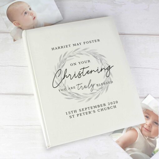 (product) Personalised 'Truly Blessed' Christening Album With Sleeves