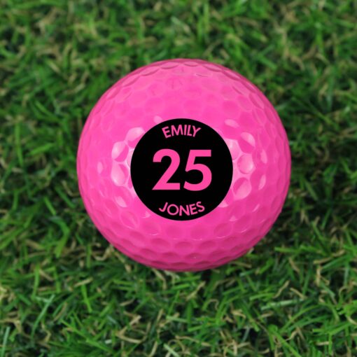 (product) Personalised Big Age Pink Golf Ball