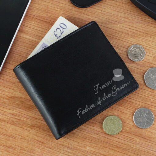 (product) Personalised Top Hat Leather Wallet