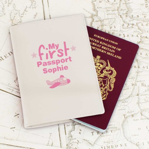 (product) Personalised My First Cream Passport Holder