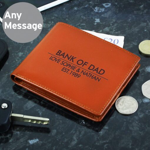 (product) Personalised Classic Tan Leather Wallet