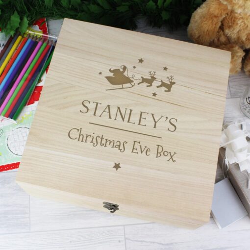 (product) Personalised Large Wooden Christmas Eve Box