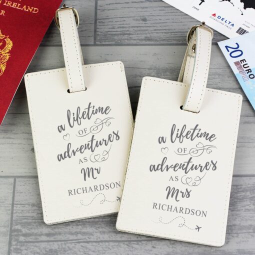 (product) Personalised 'Lifetime of Adventures' Couples Luggage Tags