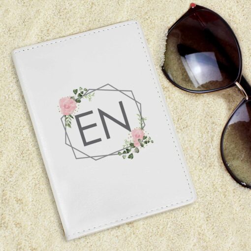 (product) Personalised Floral Cream Passport Holder