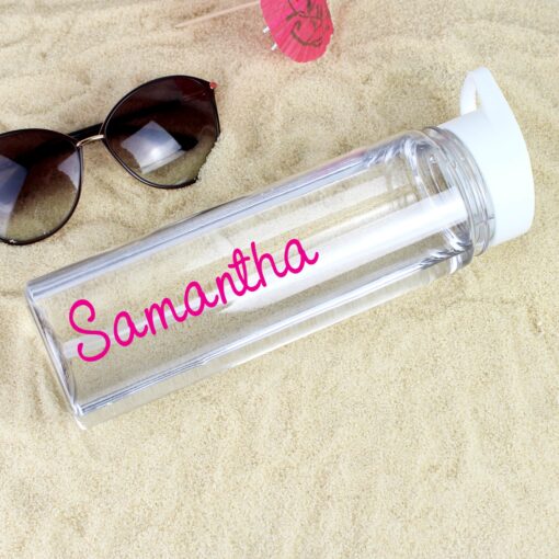 (product) Personalised Pink Name Island Water Bottle