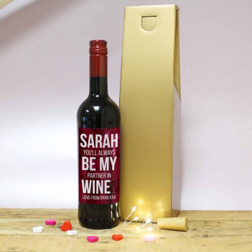 (product) Always Be My Partner In Red Wine Set